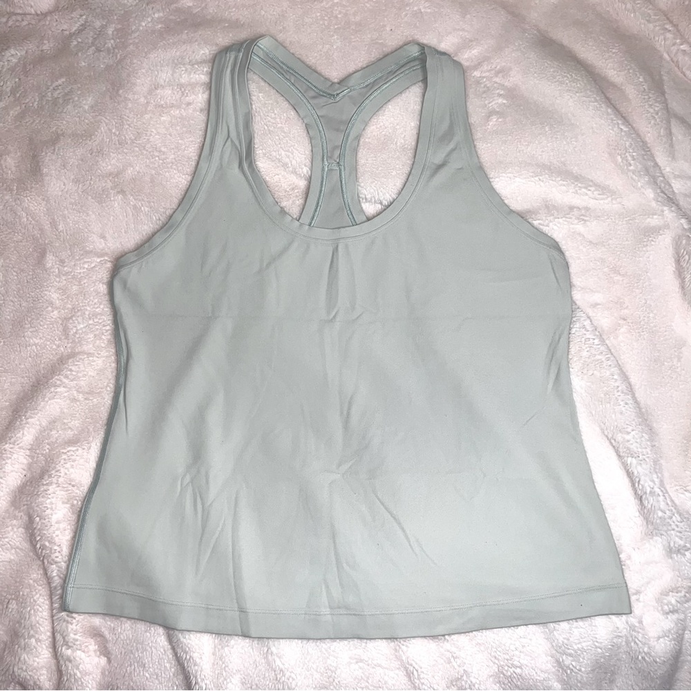 Lululemon Cool Racerback Tank Top Shorter Length, Delicate Mint, Size 14